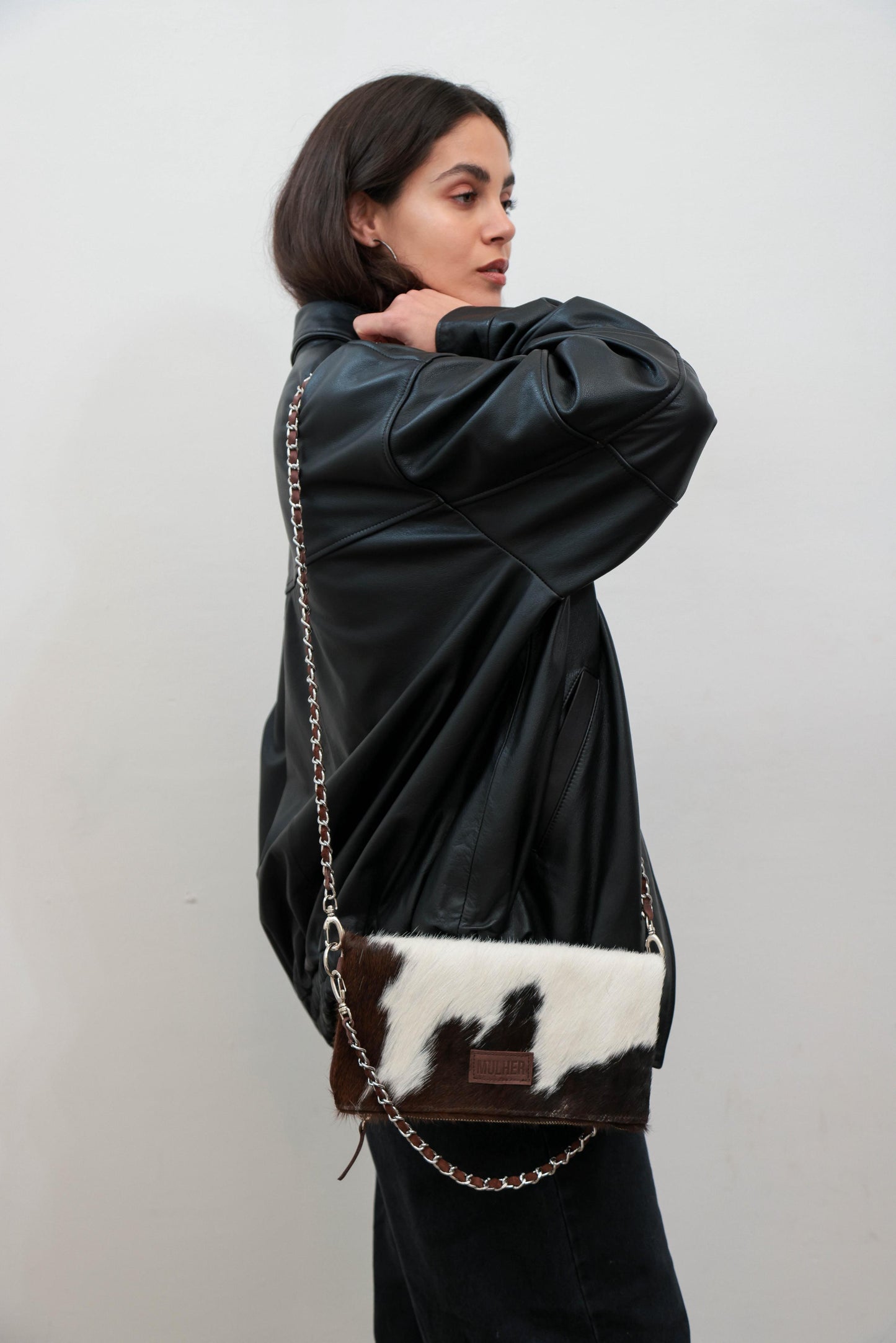 Bandolera OLBIA pelo vaca