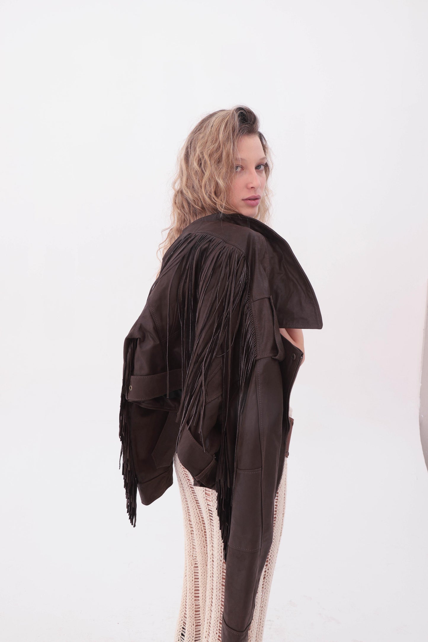 PRE VENTA | Jacket CAM | CON FLECOS CUERO chocolate