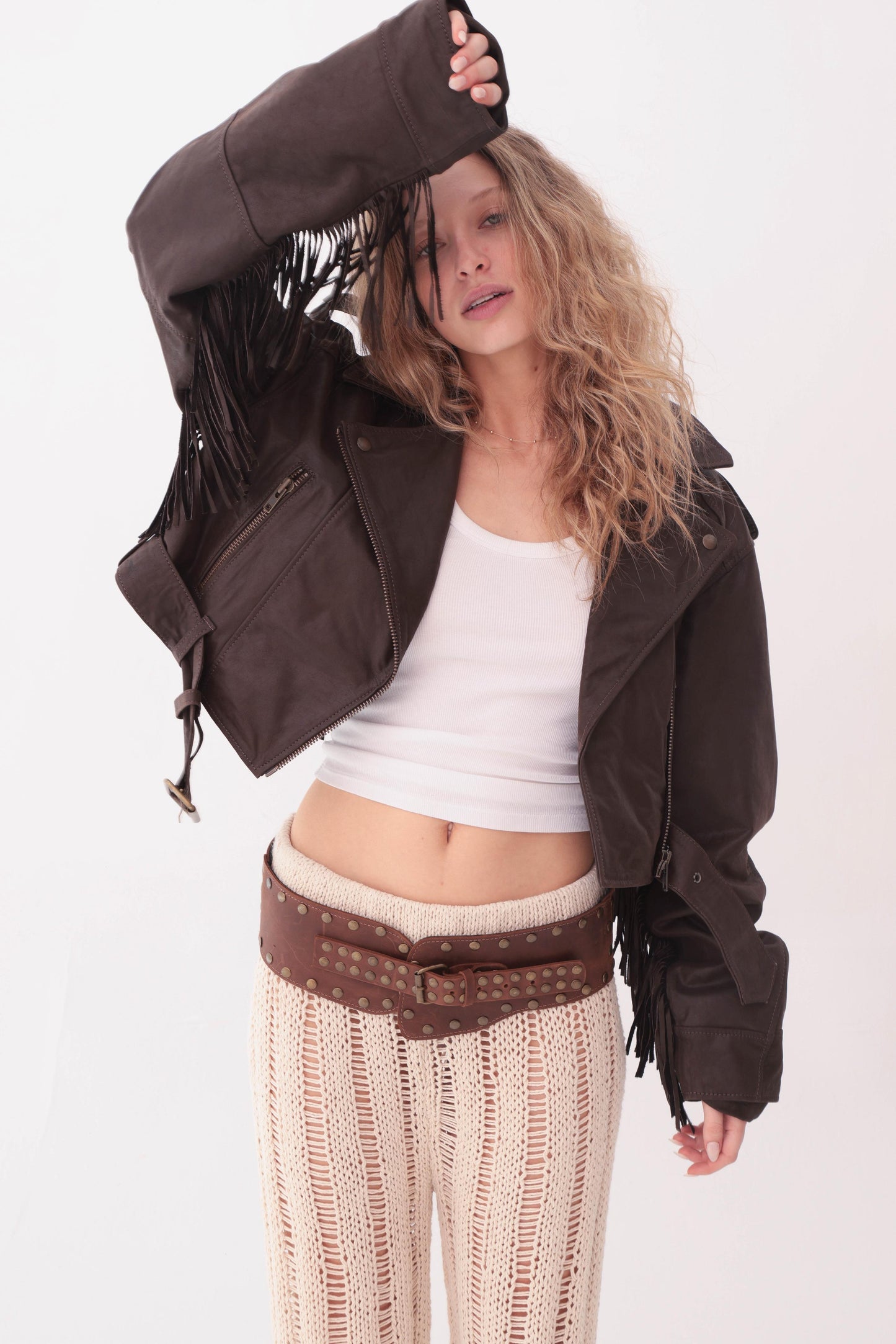 PRE VENTA | Jacket CAM | CON FLECOS CUERO chocolate