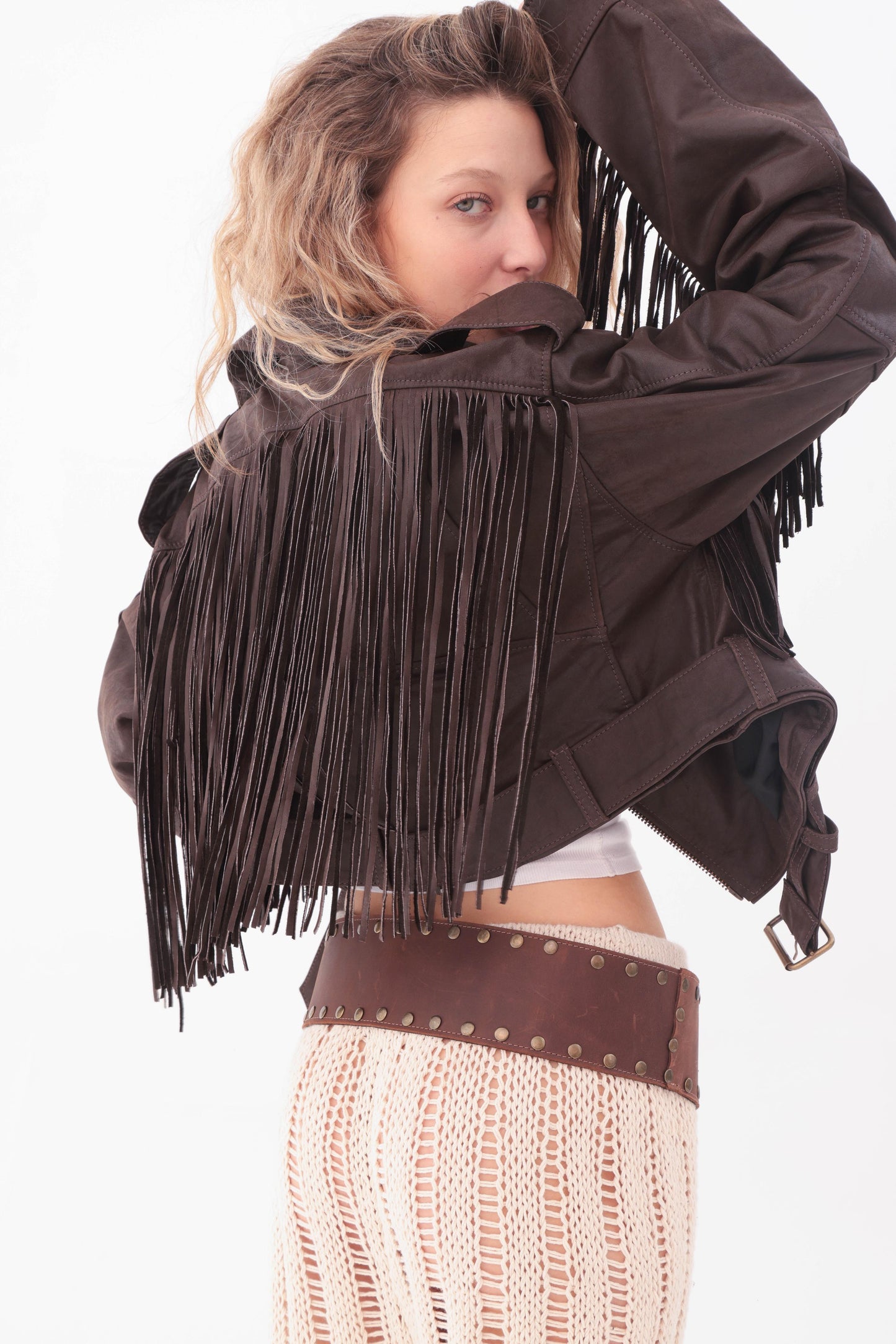 PRE VENTA | Jacket CAM | CON FLECOS CUERO chocolate